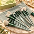 Kit Pincel para Maquiagem Profissional - 13 unidades com Bolsa de Veludo