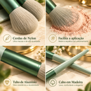 Kit Pincel para Maquiagem Profissional - 13 unidades com Bolsa de Veludo