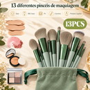 Kit Pincel para Maquiagem Profissional - 13 unidades com Bolsa de Veludo
